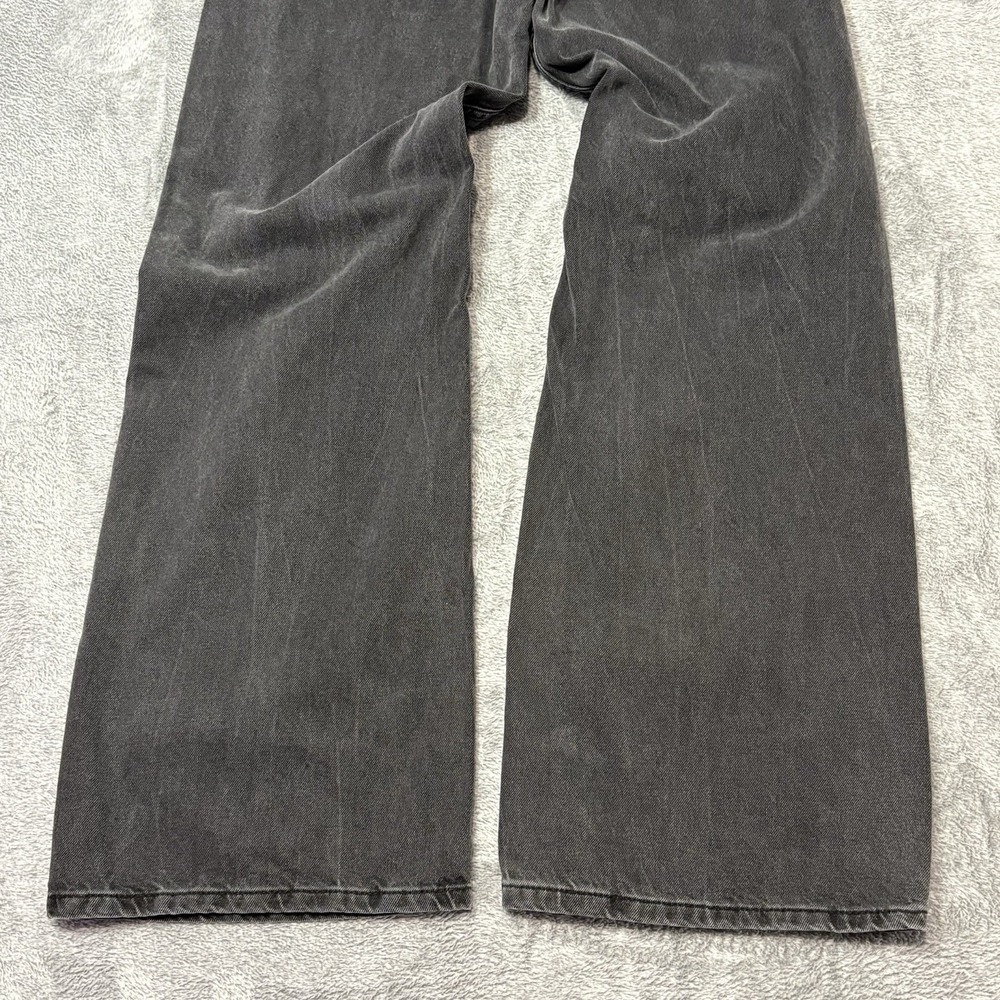 H&M Divided Womens Gray Distressed Wide Leg Jeans Size 4 EU36 Black Denim‎ - Picture 5 of 12